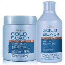 Kit Amend Gold Black: Creme Relaxante Amônia 500g e Emulsão Neutralizante 300ml Kit Amend Gold Black: Creme Relaxante Amônia 500g e Emulsão Neutralizante 300ml