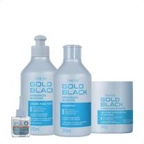 Kit Amend Gold Black Hidratação Nutritiva Shampoo + Creme de Pentear + Gelatina Modeladora + Reparador