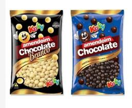 Kit Amendoim Confeit. Chocolate400gr E Chocolate Branco500gr