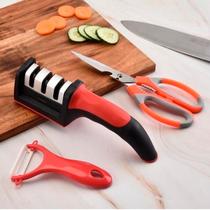 Kit Amolador E Afiador Portátil Para Cozinha Churrasco