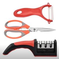 Kit Amolador E Afiador Profissional Para Facas E Cozinha Kit Amolador E Afiador Profissional Para Facas E Cozinha