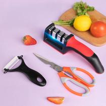 Kit Amolador Profissional Afiador Facas Tesoura Churrasco Kit Amolador Profissional Afiador Facas Tesoura Churrasco