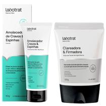 Kit Amolecedor de espinhas e Mascara Clareadora Facial Argila Branca