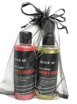 Kit AMOR E SEDUÇÃO - Sabonete líquido e Óleo corporal de morango com limão siciliano