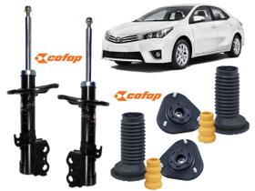 Kit Amortecedor Dianteiro Corolla 2014 a 2019 Cofap Completo + 2 Kit de Batentes Coifas e Coxins
