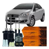 Kit Amortecedor Dianteiro Traseiro Batente Coifa Coxim Fiat Linea 2008 Á 2016