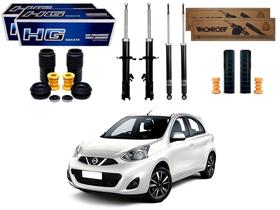 Kit amortecedor dianteiro traseiro nakata nissan march 1.0 1.6 2015 a 2020