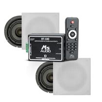 Kit Amplificador Bluetooth Com 2 Arandelas Embutir Ms Audio