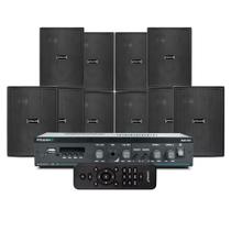 Kit Amplificador Frahm SLIM 1600 G5 60W Bluetooth 5.0 10 Caixas PS 200 Preta Frahm