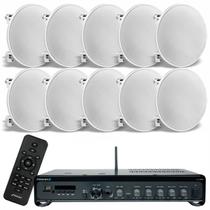 Kit Amplificador Frahm Slim 3700 Optical G5 240W e 10 Arandelas Frahm 6 FR 40W Teto Embutir 8 Ohms Branca Kit Amplificador Frahm Slim 3700 Optical G5 240W e 10 Arandelas Frahm 6 FR 40W Teto Embutir 8 Ohms Branca