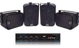 Kit Amplificador Lsa 400.4 60wrms + 2 Pares Sp400 Ll Audio