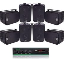Kit Amplificador Lsa 700.4 120wrms + 4 Pares Sp400