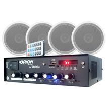 Kit Amplificador Rc7000 + 2 Par Arandelas Caixa Som Embutir - ORION