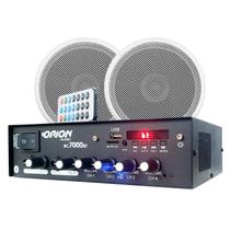 Kit Amplificador Rc7000 + Par Arandelas Caixa De Som Embutir