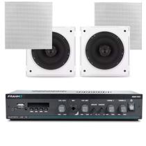 Kit Amplificador Receiver SLIM 1600 MC G5 60W 4 Arandelas CX6 Quadrada 40 Watts FRAHM