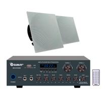 Kit Amplificador Sm-Ap2000 Sumay+2 Caixas Embutir Parede 120w-Bivolt