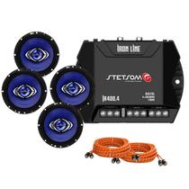 Kit amplificador stetsom ir 400.4 + 2 rca 5 m + 2 pares 6pol