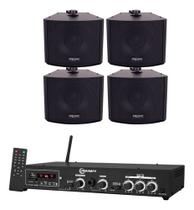 Kit Amplificador Taramps Ths 4001 400w Rms + 4 Caixas Kw 6 Kit Amplificador Taramps Ths 4001 400w Rms + 4 Caixas Kw 6