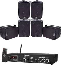 Kit Amplificador Taramps Ths 4001 400w Rms + 6 Caixas Sp400