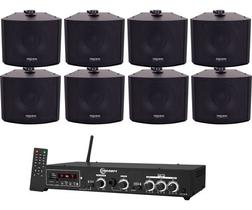 Kit Amplificador Taramps Ths 4001 400w Rms + 8 Caixas Kw 5