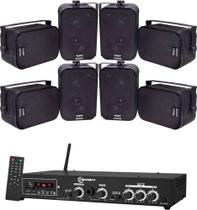 Kit Amplificador Taramps Ths 4001 400w Rms + 8 Caixas Sp400