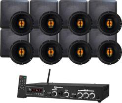 Kit Amplificador Taramps Ths 4001 400wrms + 8 Arandelas 440w