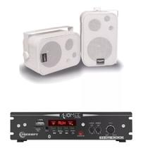 Kit Amplificador Ths 1000 Taramps 100wrms + 2 Sp400 Branca