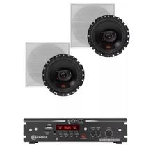Kit Amplificador Ths 1000 Taramps 2 Arandela 6TRFX55 Branca Quadrada Kit Amplificador Ths 1000 Taramps 2 Arandela 6TRFX55 Branca Quadrada
