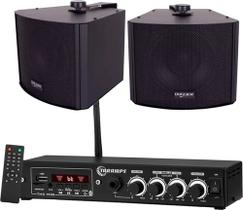 Kit Amplificador Ths 1900 Taramps 60wrms + 2 Caixas Kw 4
