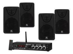 Kit Amplificador Ths 1900 Taramps 60wrms + 4 Caixas Foco 35