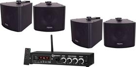 Kit Amplificador Ths 1900 Taramps 60wrms + 4 Caixas Kw 4