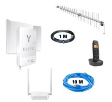 Kit Amplimax Elsys 4g Internet Rural+tel+roteador+ant+cabos