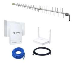 Kit Amplimax FIT 4G - ELSYS + Antena Celular FullBand 15dbi - PROELETRONIC + Roteador Wi-Fi 300Mbps + Cabos