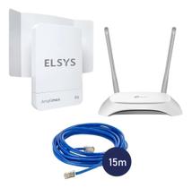 Kit amplimax fit, roteador e cabo de rede 15 mt Kit amplimax fit, roteador e cabo de rede 15 mt