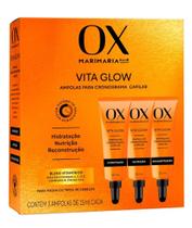 Kit Ampola Cronograma Capilar Ox Mari Maria Vila Glow Hidratação + Nutrição + Reconstrução 15ml Cada