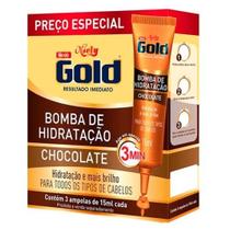 Kit Ampola de Tratamento Niely Gold Bomba de chocolate 15ml 3 Unidades
