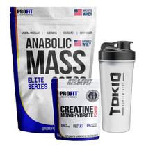 Kit Anabolic Mass Hipercalórico 28500 3kg + Creatina 300g Profit + Coqueteleira Tokio - TOKIO SUPLEMENTOS