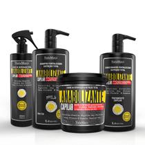 Kit Anabolizante Fortificante Capilar Shampoo + Condicionador + Máscara Hidratação e nutrição + Spray de Reparação Total