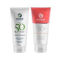 Kit Anasol Protetor Corporal Fps 50 200 gr Toque Seco + Anasol Protetor Facial Fps 50 com 60 gr Vegano