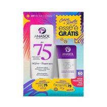 Kit Anasol Protetor Solar FPS 75 200g + Protetor Solar Facial FPS 75 60g Toque Seco Translucido