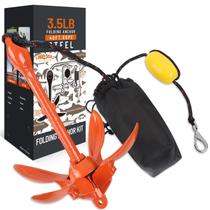 Kit Âncora para Caiaque Linkloos 1,6 kg 12 m Laranja com Bolsa