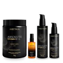 Kit Aneethun Absolute Oil - Máscara 1kg + Finalizador 210ml + Umectante Capilar 110ml + Óleo 55ml Kit Aneethun Absolute Oil - Máscara 1kg + Finalizador 210ml + Umectante Capilar 110ml + Óleo 55ml