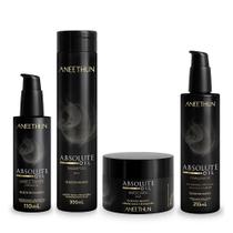 Kit Aneethun Absolute Oil - Shampoo 300ml + Máscara 250g + Finalizador 210ml + Umectante 110ml