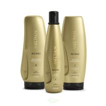 Kit Aneethun Blond System Shampoo, Máscara E Finalizador