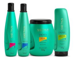 Kit Aneethun Cachos Shampoo low poo + Co Wash + Máscara + Finalizador Ondas E Cachos