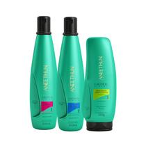 Kit Aneethun Cachos System Shampoo + condicionador 300ml + Finalizador Cachos