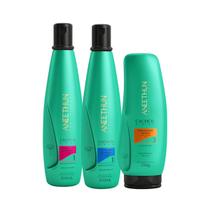 Kit Aneethun Cachos System Shampoo + condicionador 300ml + Finalizador Crespos