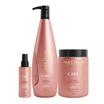 Kit Aneethun Care System Revitalizante - Shampoo 1L + Máscara 1L + Fluído 120ml Kit Aneethun Care System Revitalizante - Shampoo 1L + Máscara 1L + Fluído 120ml
