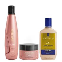 Kit Aneethun Care System Revitalizante - Shampoo 300ml + Máscara 250g + Creme de Silicone 250ml