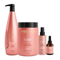 Kit Aneethun Care System Shampoo 1L+Máscara 1L+Fluido 120 ml+Scalp 40ml Kit Aneethun Care System Shampoo 1L+Máscara 1L+Fluido 120 ml+Scalp 40ml